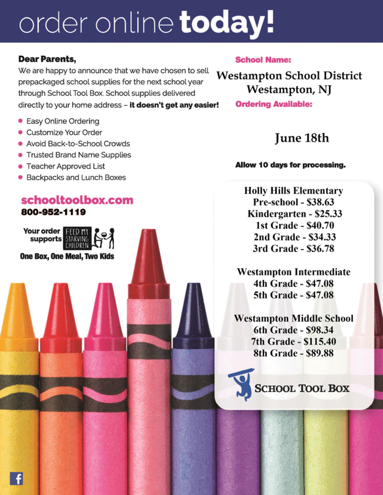 Order School Supplies for 2020-21